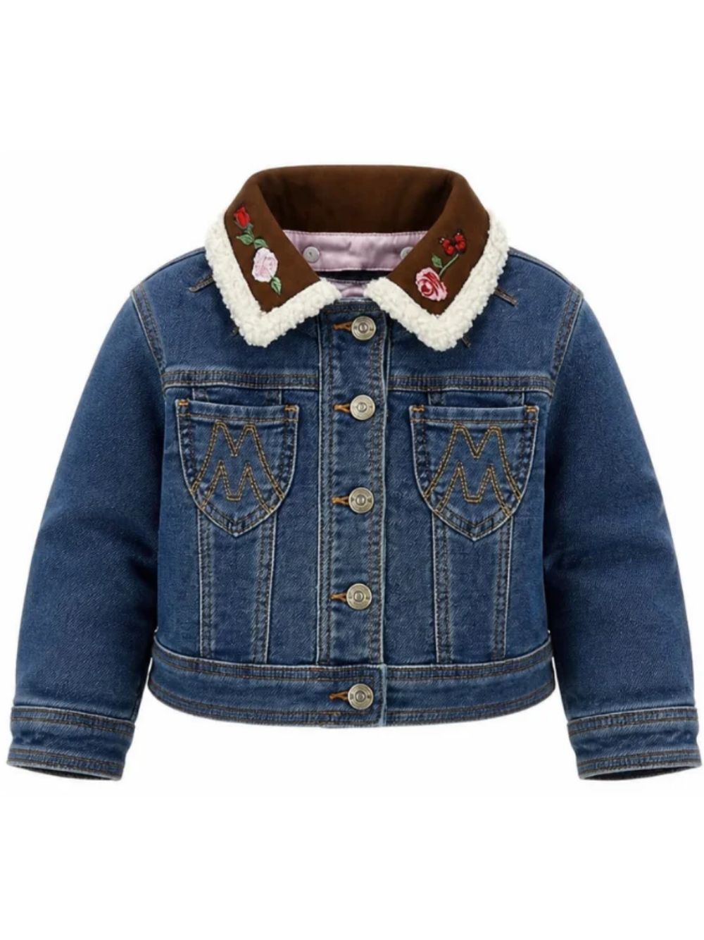 Giacca per bambina Monnalisa Kids in denim con ricamo 19H101 8042 0055 MONNALISA KIDS