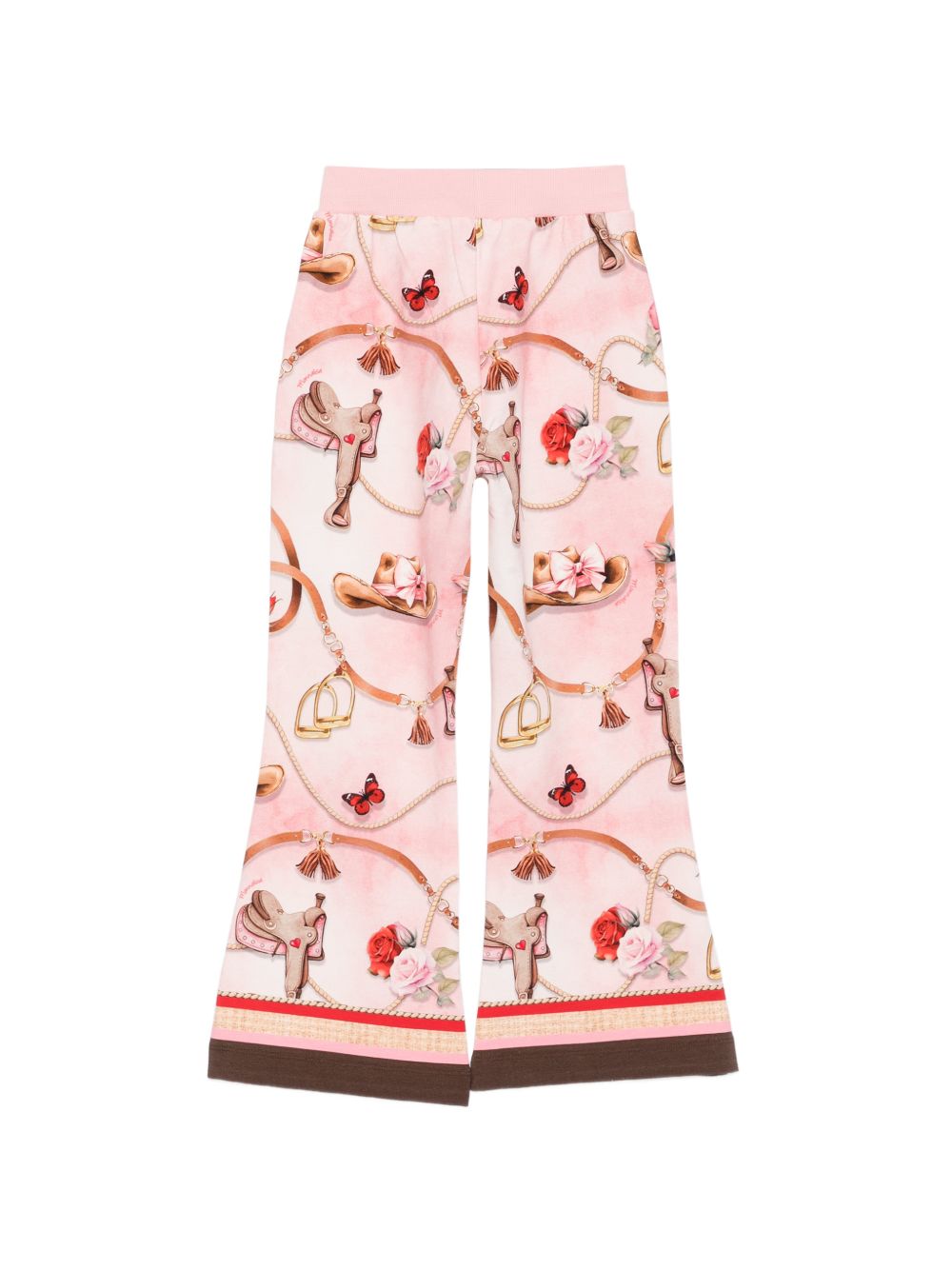 Pantaloni per bambina Monnalisa Kids rosa con stampa grafica all-over 19H401 8005 094F MONNALISA KIDS