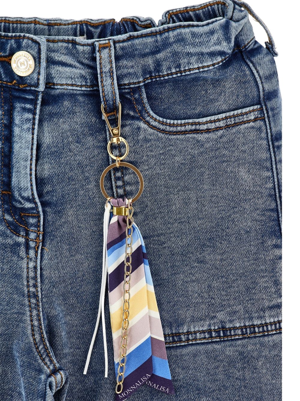 Cargo per bambina Monnalisa Kids denim con foulard rimovibile 19H410 8044 0055 MONNALISA KIDS