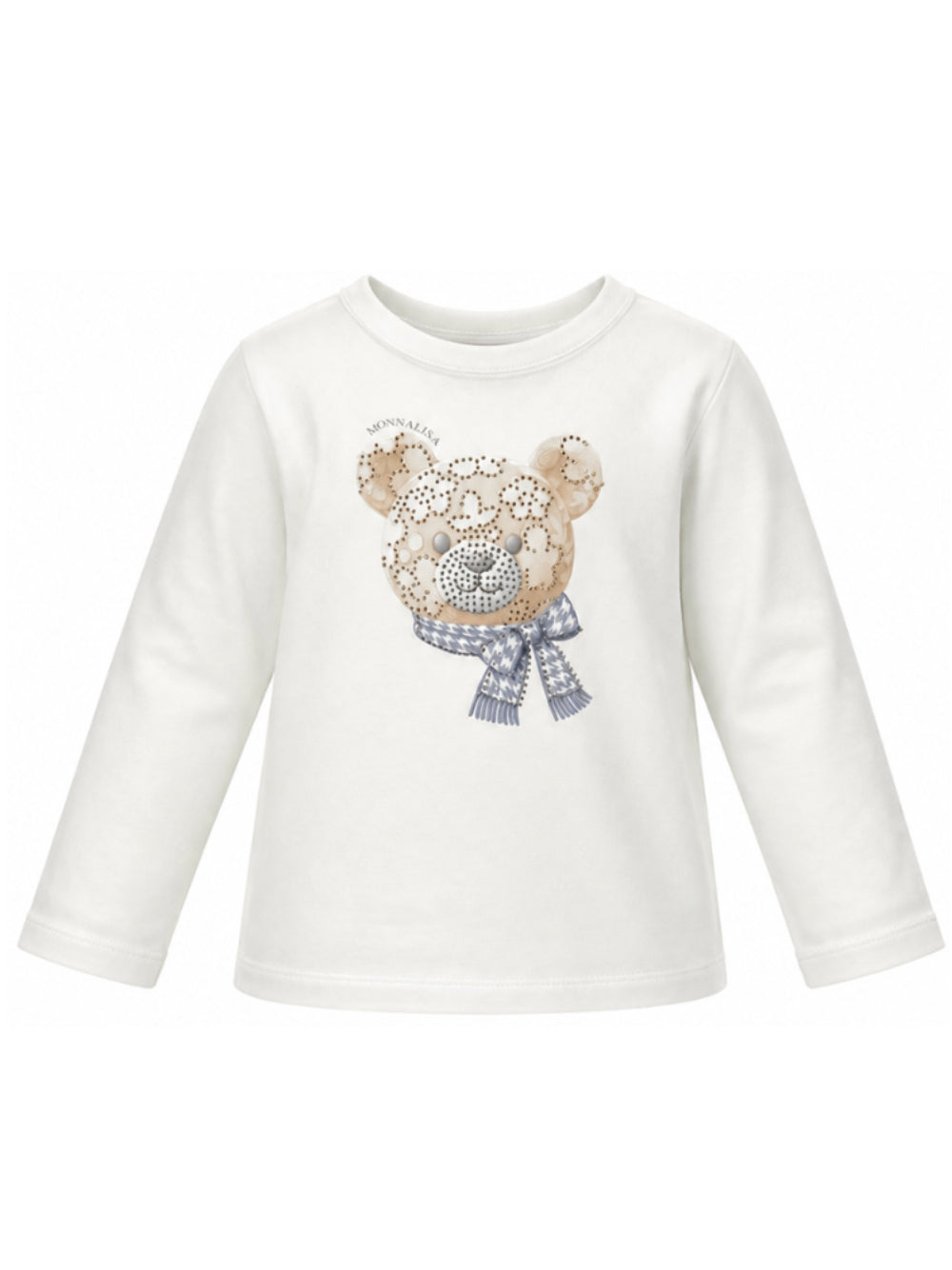 T-shirt per bambina Monnalisa Kids bianca con strass 19H607 8015 0103 MONNALISA KIDS