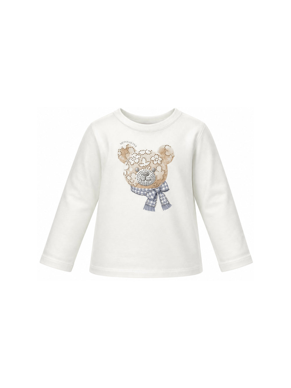 T-shirt per bambina Monnalisa Kids bianca con strass 19H607 8015 0103 MONNALISA KIDS