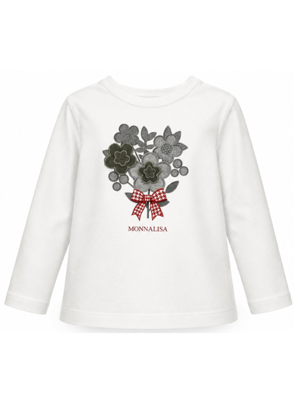 T-shirt per bambina Monnalisa Kids bianca con applicazione sul davanti 19H608 8015 0132 MONNALISA KIDS