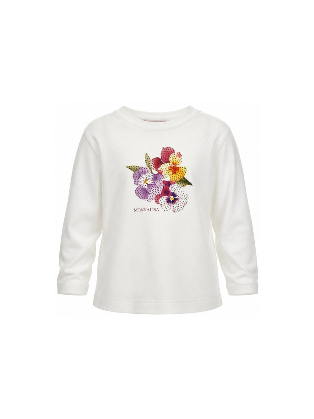 T-shirt per bambina Monnalisa Kids bianca con stampa floreale 19H610 8015 0001 MONNALISA KIDS