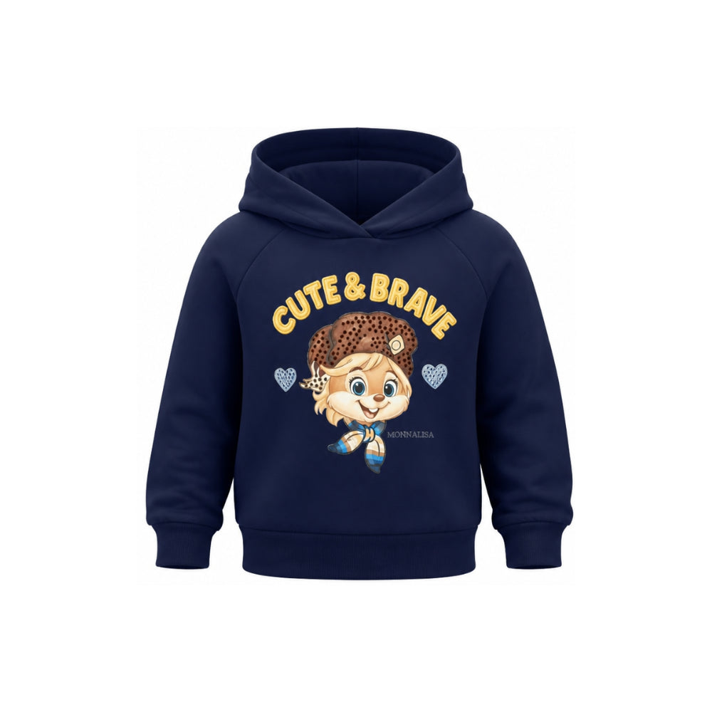 Felpa per bambina Monnalisa Kids blu con stampa grafica 19H611 8030 0056 MONNALISA KIDS