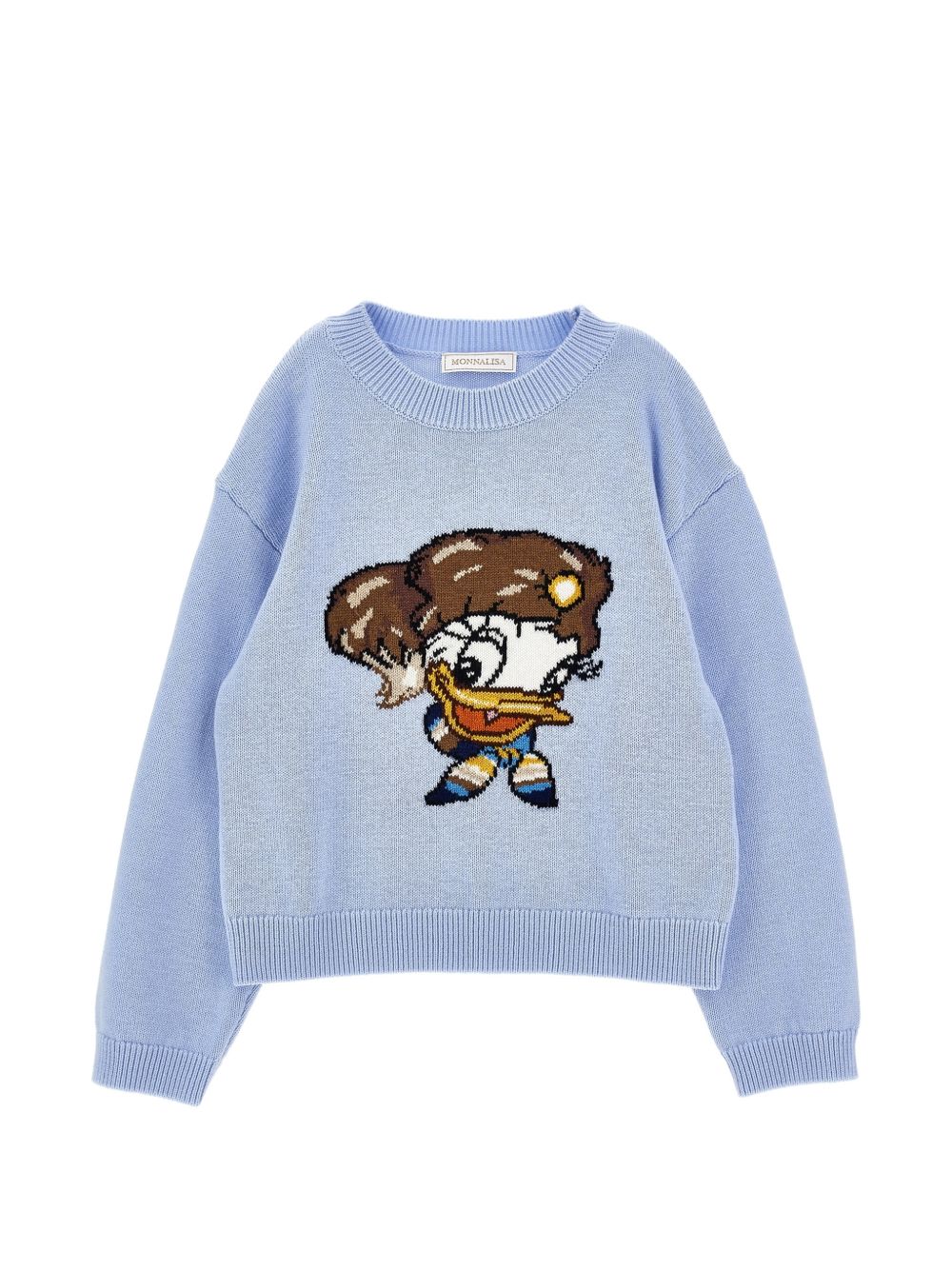 Maglione per bambina Monnalisa Kids azzurro con intarsio 19H626 8066 0058 MONNALISA KIDS