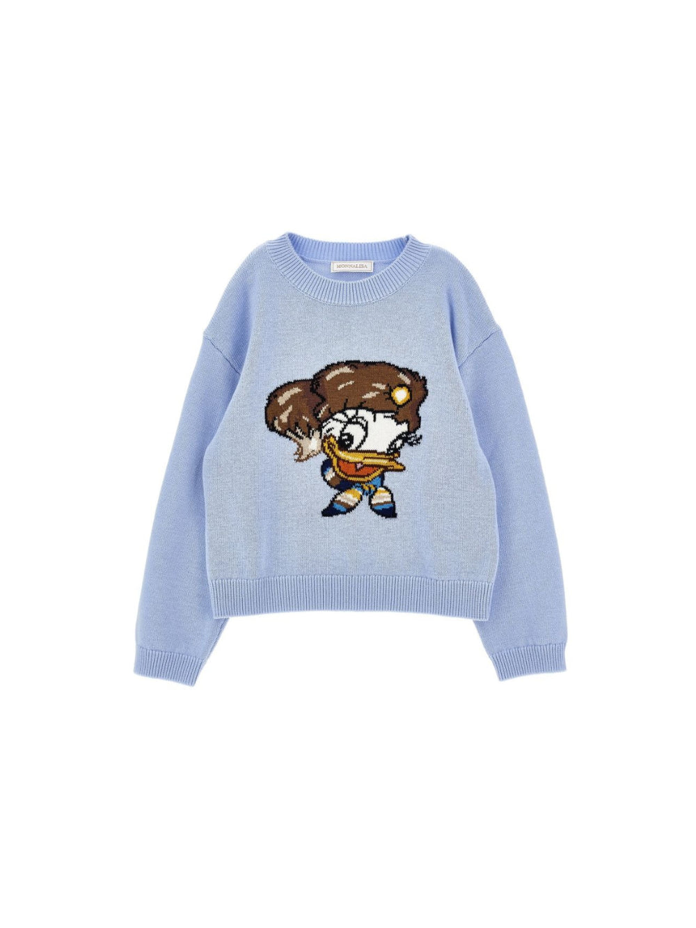 Maglione per bambina Monnalisa Kids azzurro con intarsio 19H626 8066 0058 MONNALISA KIDS