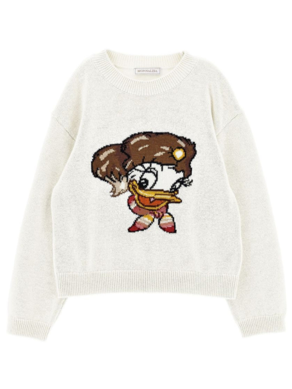 Maglione per bambina Monnalisa Kids bianco con intarsio 19H626 8066 0198 MONNALISA KIDS