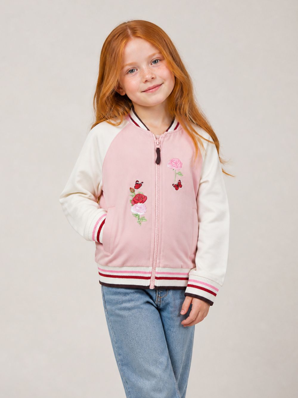 Felpa per bambina Monnalisa Kids rosa con ricamo a fiori sul davanti 19H801 8006 094F MONNALISA KIDS