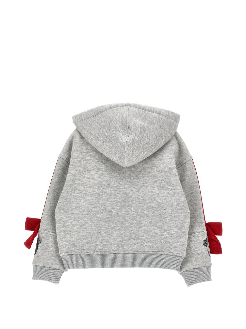 Felpa per bambina Monnalisa Kids grigia con dettaglio fiocchi sulle maniche 19H805 8010 0033 MONNALISA KIDS