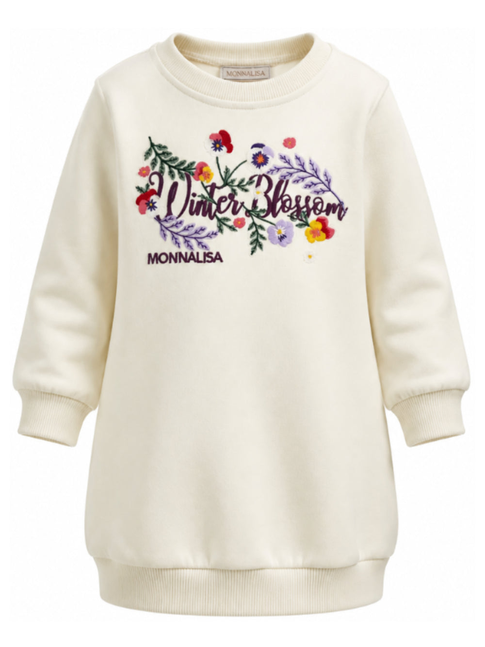 Abito per bambina Monnalisa Kids bianco con ricamo floreale 19H903 8010 029F MONNALISA KIDS