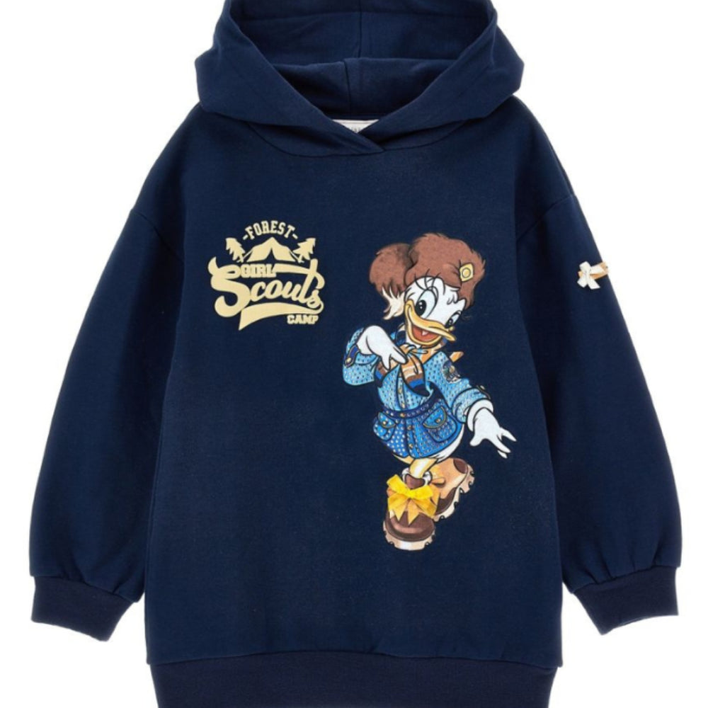 Abito per bambina Monnalisa Kids blu con stampa grafica 19H914 8030 0056 MONNALISA KIDS
