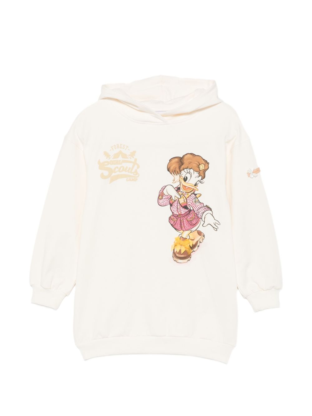 Abito modello felpa per bambina Monnalisa bianco con stampa Paperina 19H914 8030 2998 MONNALISA KIDS