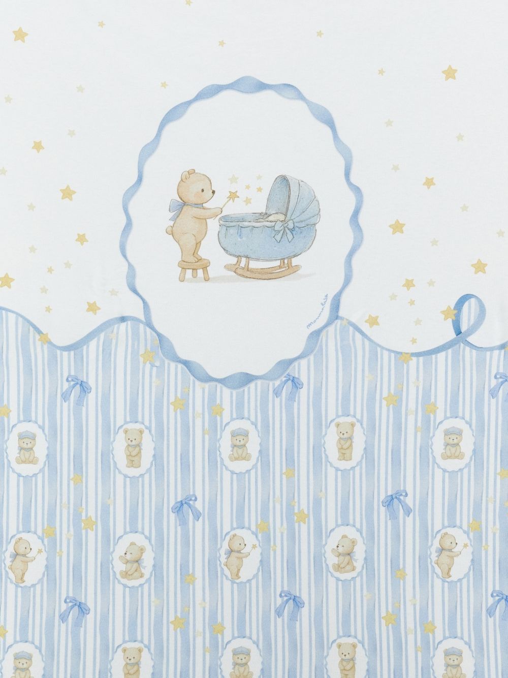 Coperta per neonato Monnalisa Kids azzurra con motivo Teddy Bear a righe 22H001NP 8000 0152 MONNALISA KIDS