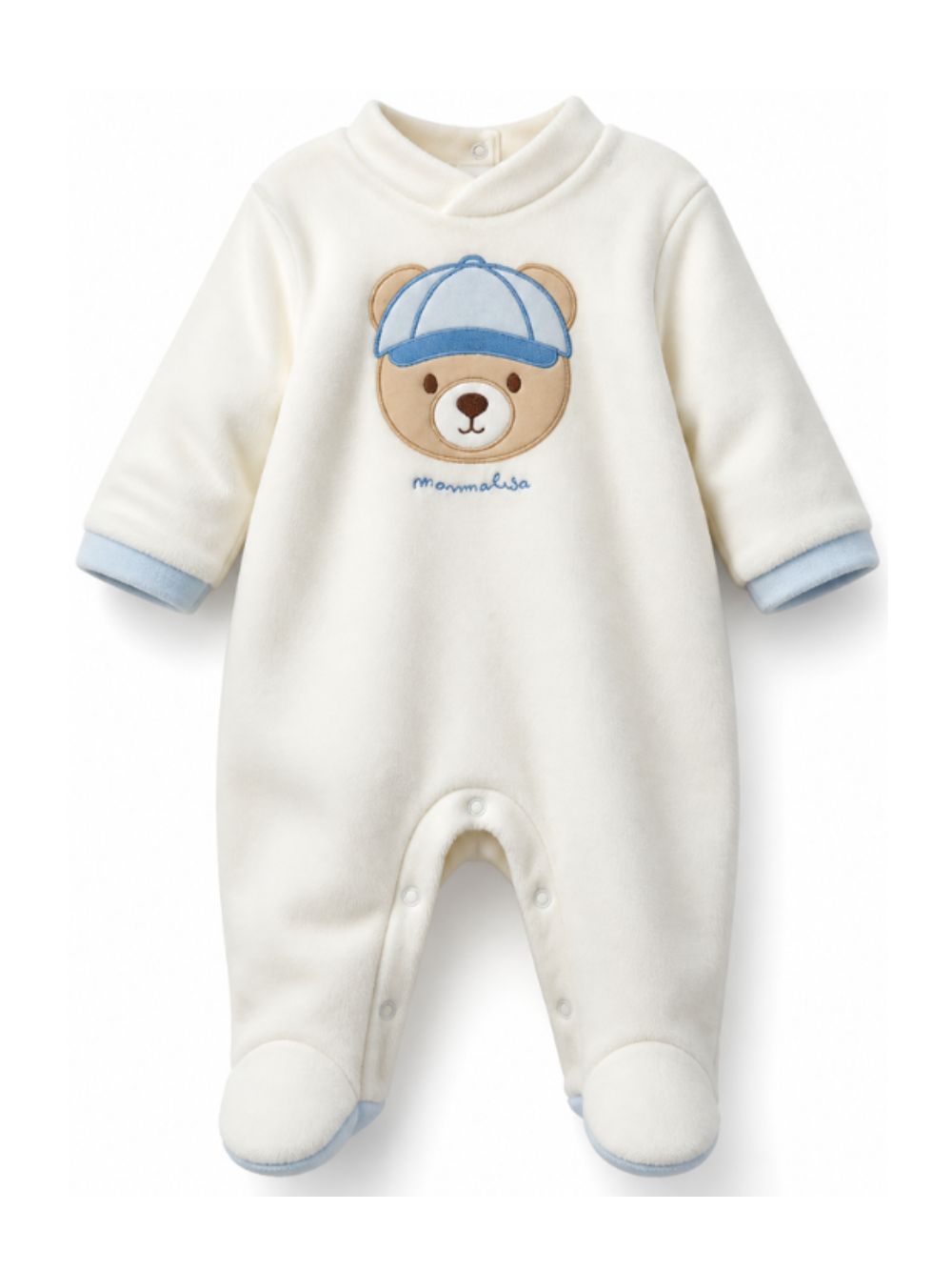 Tutina per neonato Monnalisa Kids bianca con applicazione orsetto 22H200 8003 0001 MONNALISA KIDS