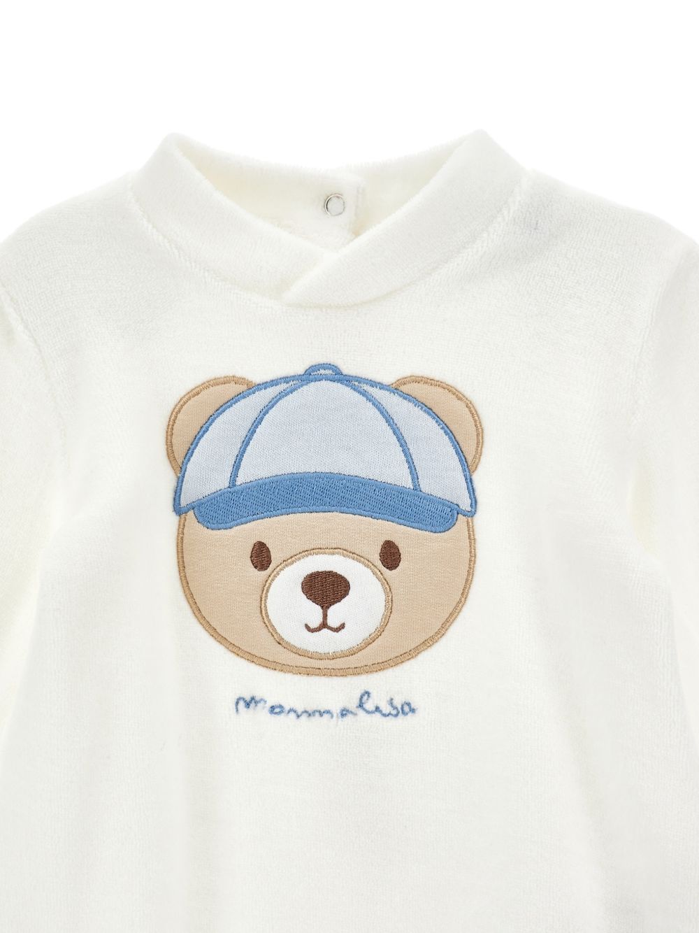 Tutina per neonato Monnalisa Kids bianca con applicazione orsetto 22H200 8003 0001 MONNALISA KIDS