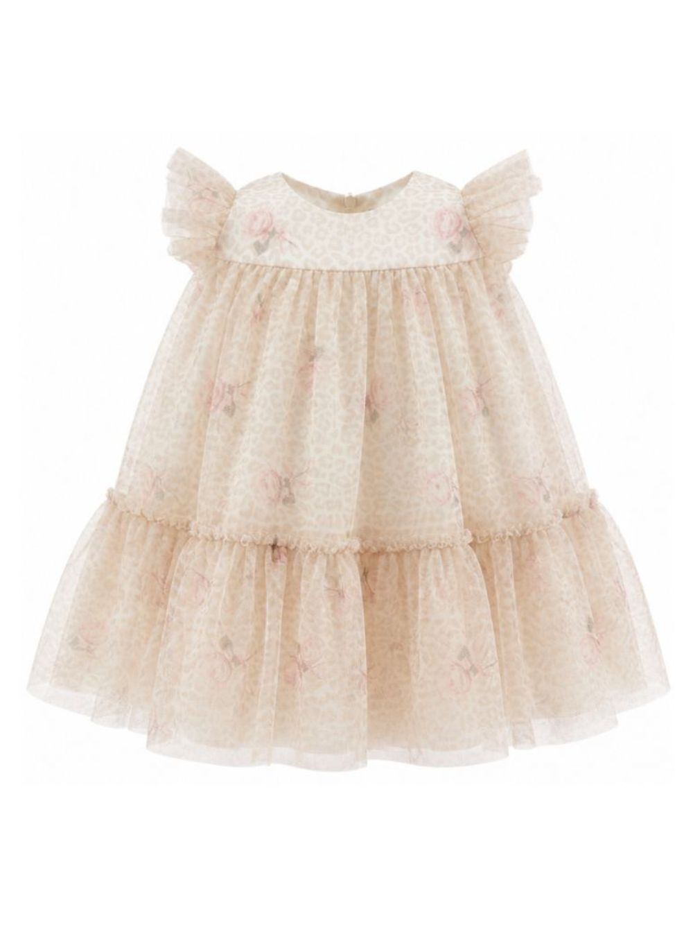 Abito per neonata Monnalisa Kids beige con stampa animalier 31H910 8652 0080 MONNALISA KIDS
