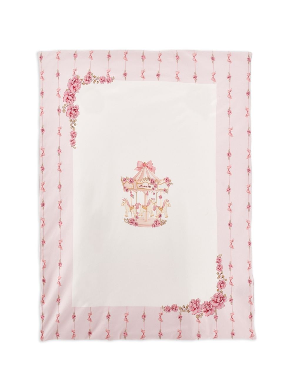 Coperta per neonata Monnalisa Kids rosa con stampa grafica sul davanti 35H006 8000 0091 MONNALISA KIDS