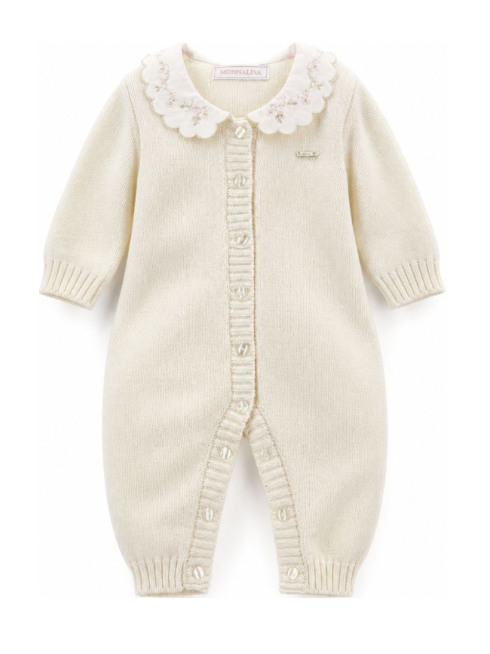 Tutina per neonata Monnalisa Kids bianca con colletto alla Peter Pan 35H202 8060 0001 MONNALISA KIDS