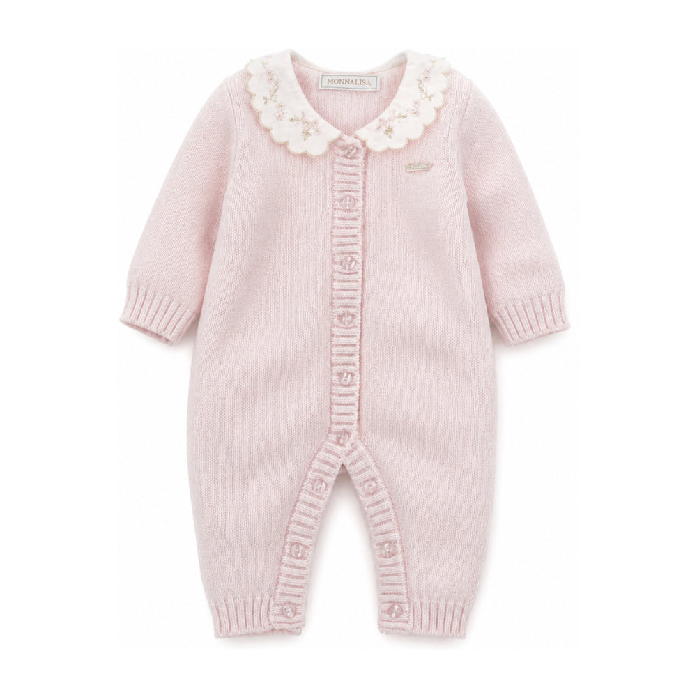 Tutina per neonata Monnalisa Kids rosa con colletto alla Peter Pan 35H202 8060 0091 MONNALISA KIDS