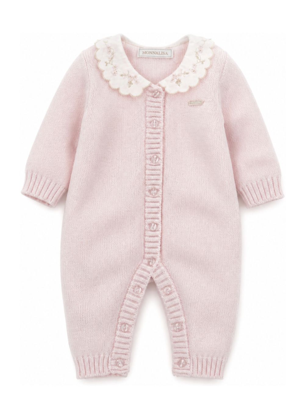 Tutina per neonata Monnalisa Kids rosa con colletto alla Peter Pan 35H202 8060 0091 MONNALISA KIDS