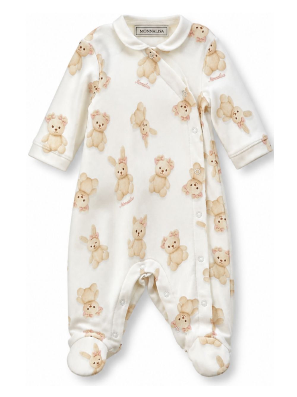 Tutina per neonata Monnalisa Kids bianca con stampa Teddy Bear 35H203 8007 0001 MONNALISA KIDS