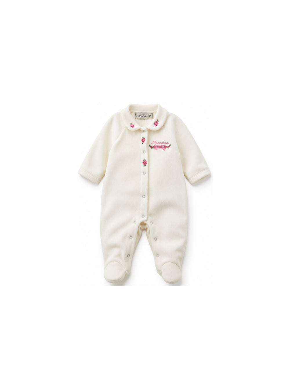 Tutina per neonata Monnalisa Kids bianca con ricamo a fiori 35H204 8003 0001 MONNALISA KIDS
