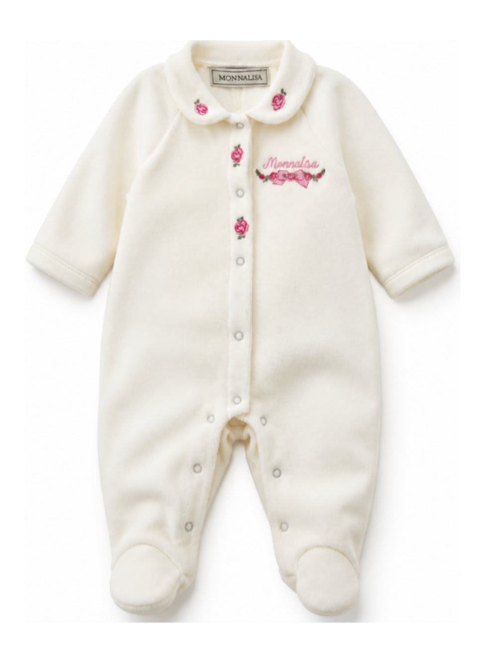 Tutina per neonata Monnalisa Kids bianca con ricamo a fiori 35H204 8003 0001 MONNALISA KIDS