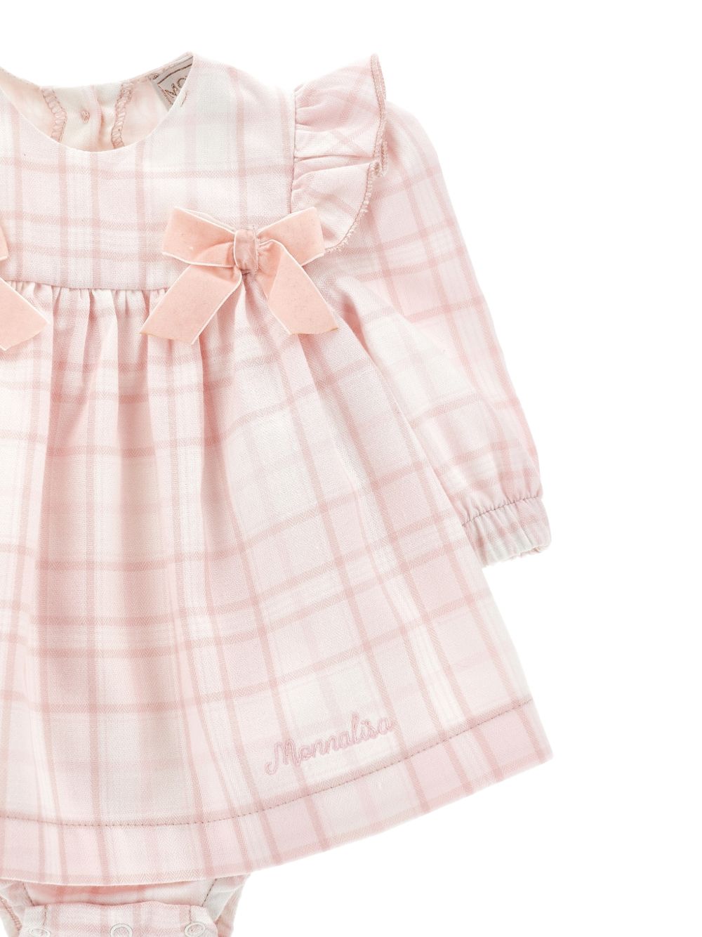 Abito per neonata Monnalisa Kids rosa con motivo a quadri 35H210 8018 0091 MONNALISA KIDS