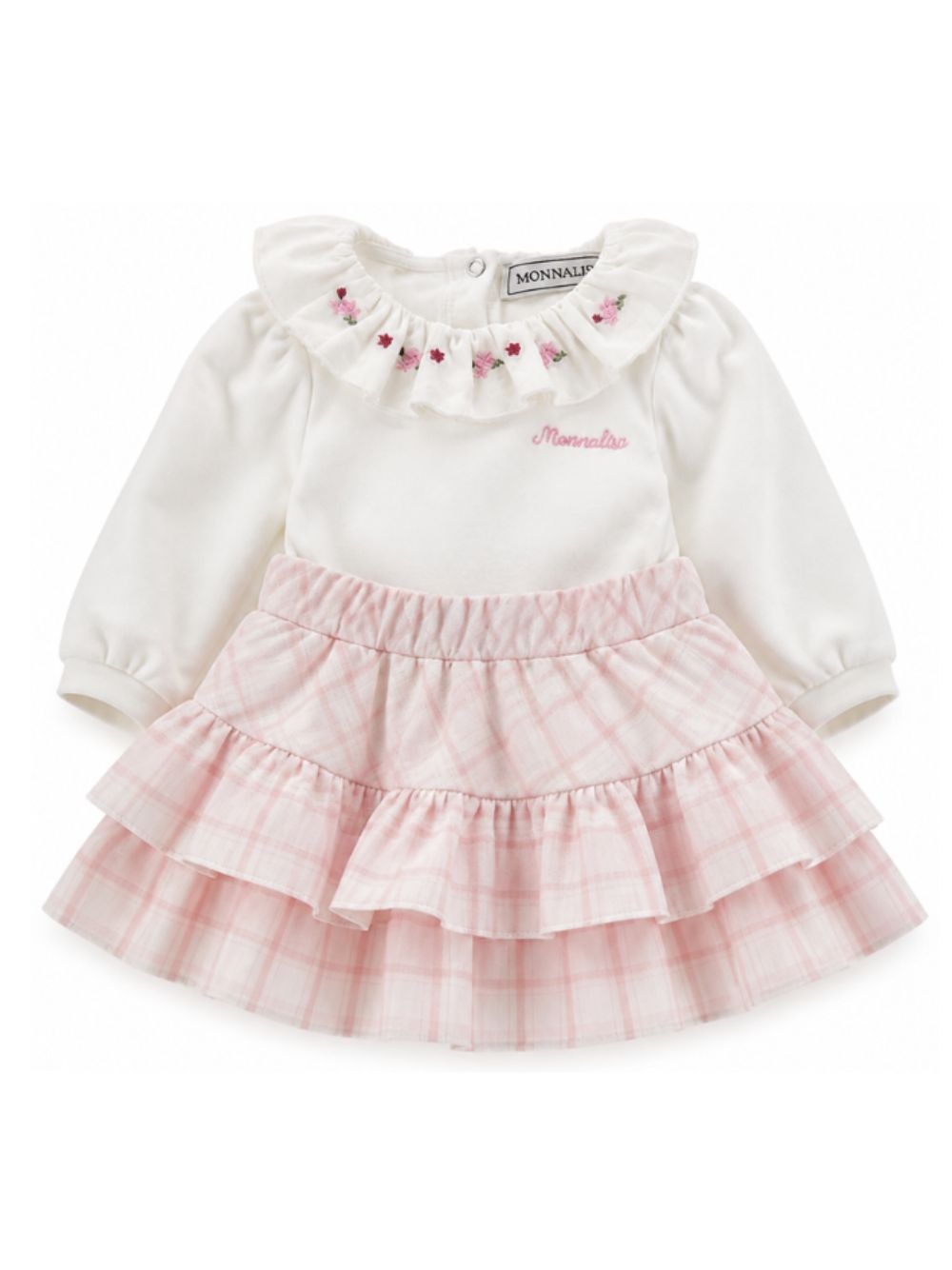 Set t-shirt e gonna per neonata Monnalisa Kids multicolore con ricamo floreale 35H514 8000 0191 MONNALISA KIDS