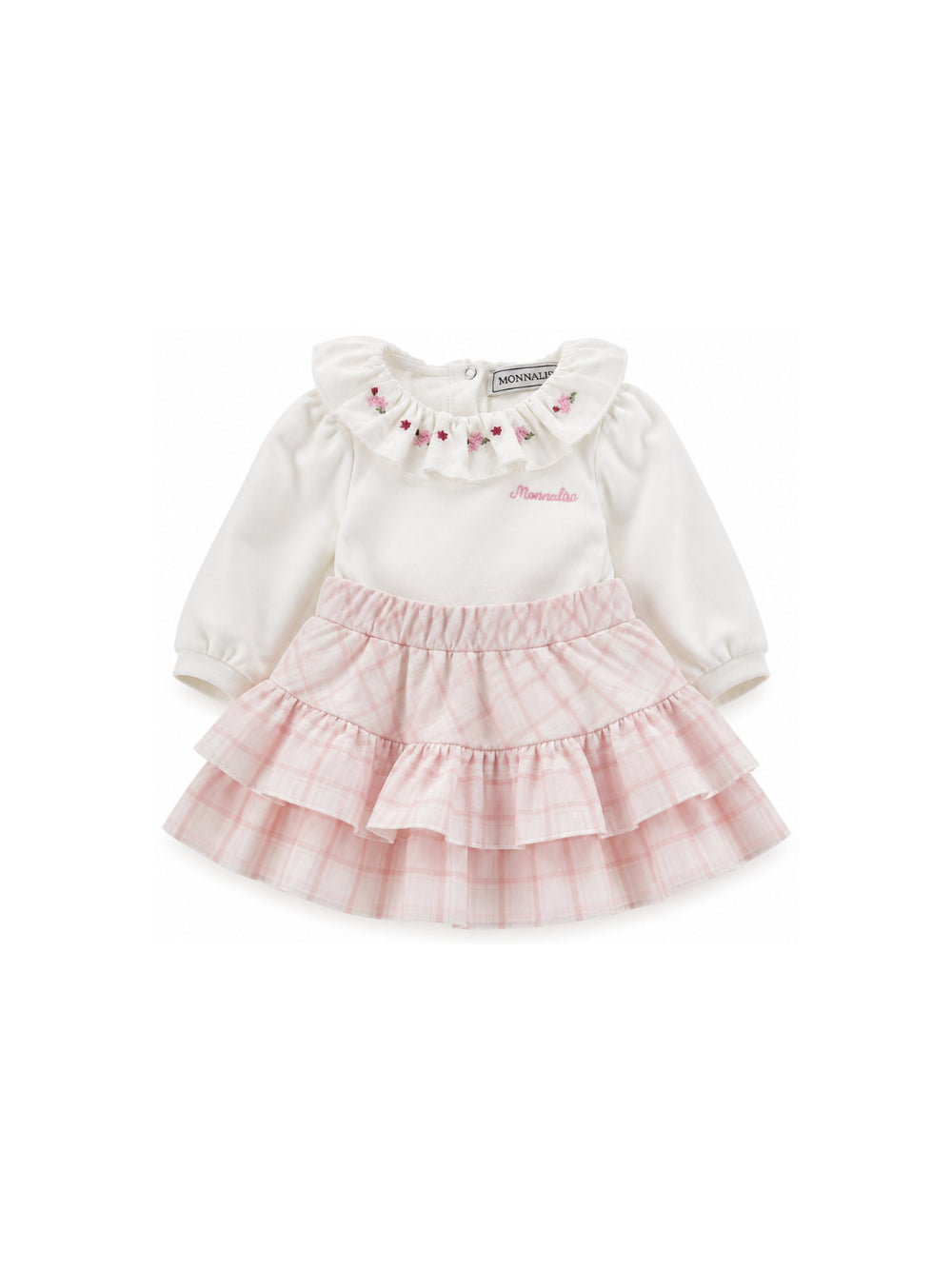 Set t-shirt e gonna per neonata Monnalisa Kids multicolore con ricamo floreale 35H514 8000 0191 MONNALISA KIDS