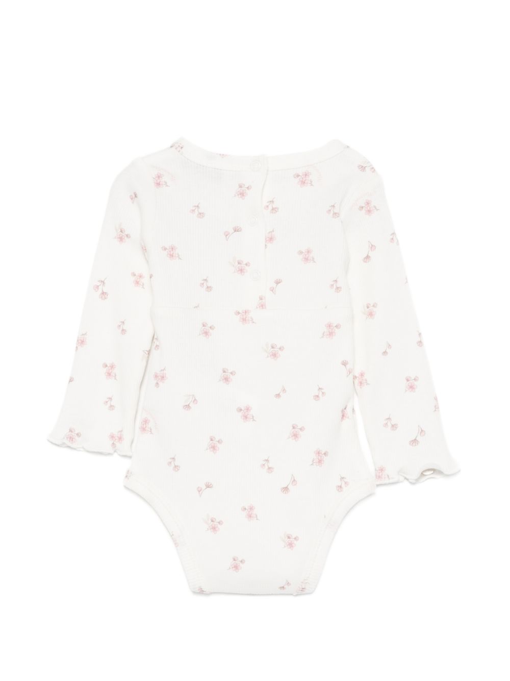 Tutina floreale per neonata Monnalisa bianca con tessuto a coste 35H518NP 8028 0001 MONNALISA KIDS