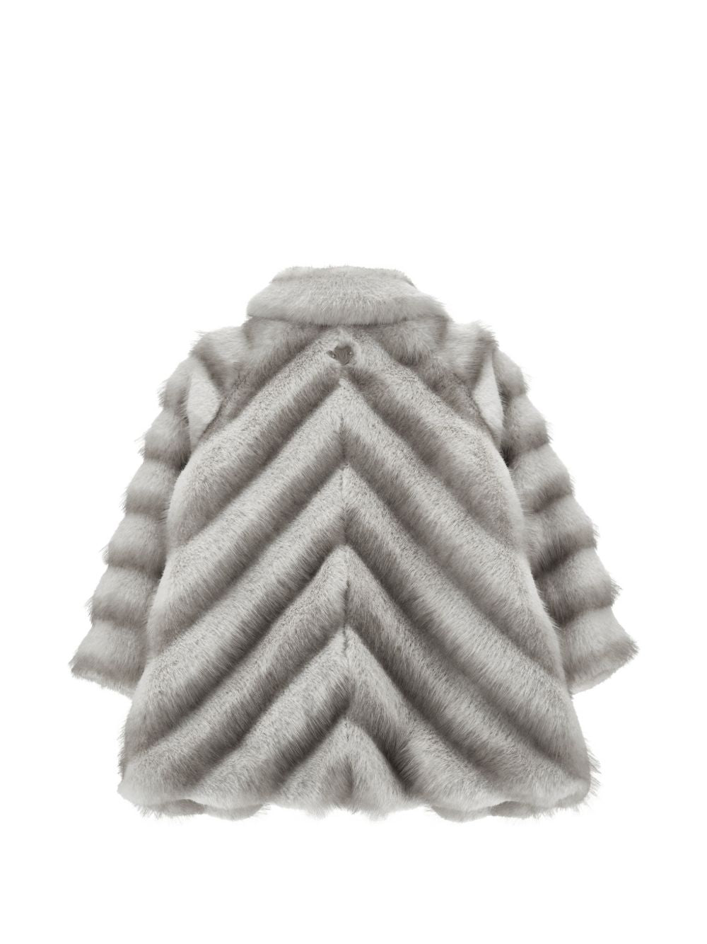 Cappotto per neonata Monnalisa Kids grigio in finta pelliccia con motivo chevron 37H100 8033 0032 MONNALISA KIDS