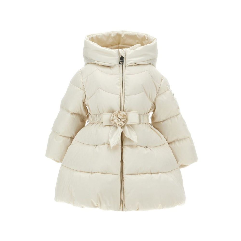 Giubbino per neonata Monnalisa Kids crema con decorazione a fiori 37H102 8026 029F MONNALISA KIDS