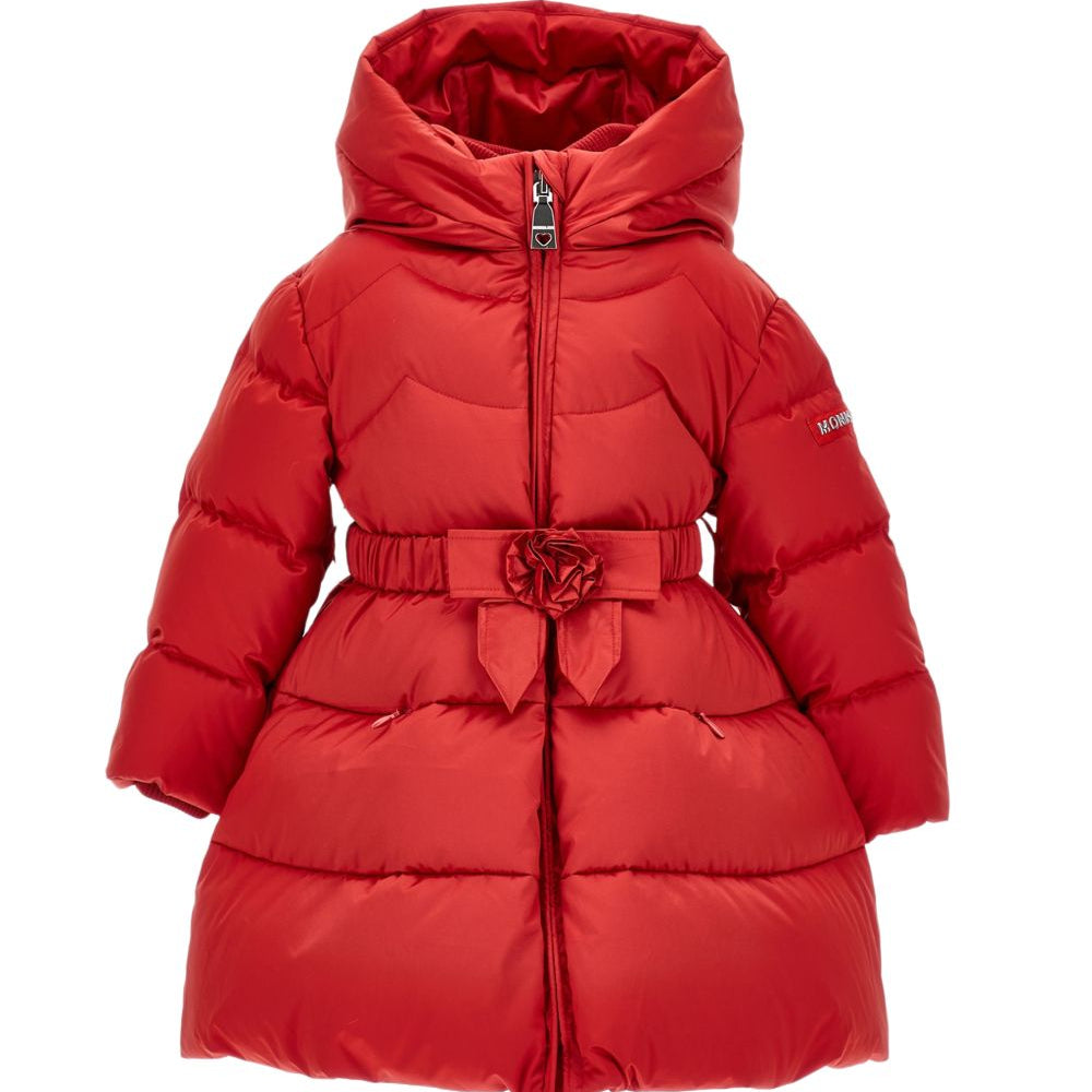 Giubbino per neonata Monnalisa Kids rosso con decorazione a fiori 37H102 8026NB 0043 MONNALISA KIDS
