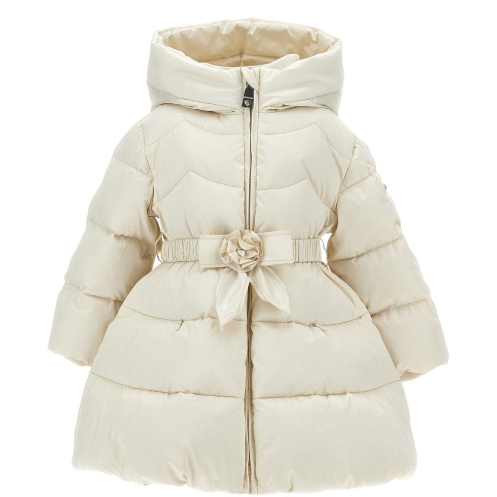 Giubbino per neonata Monnalisa Kids crema con decorazione a fiori 37H102 8026NB 029F MONNALISA KIDS