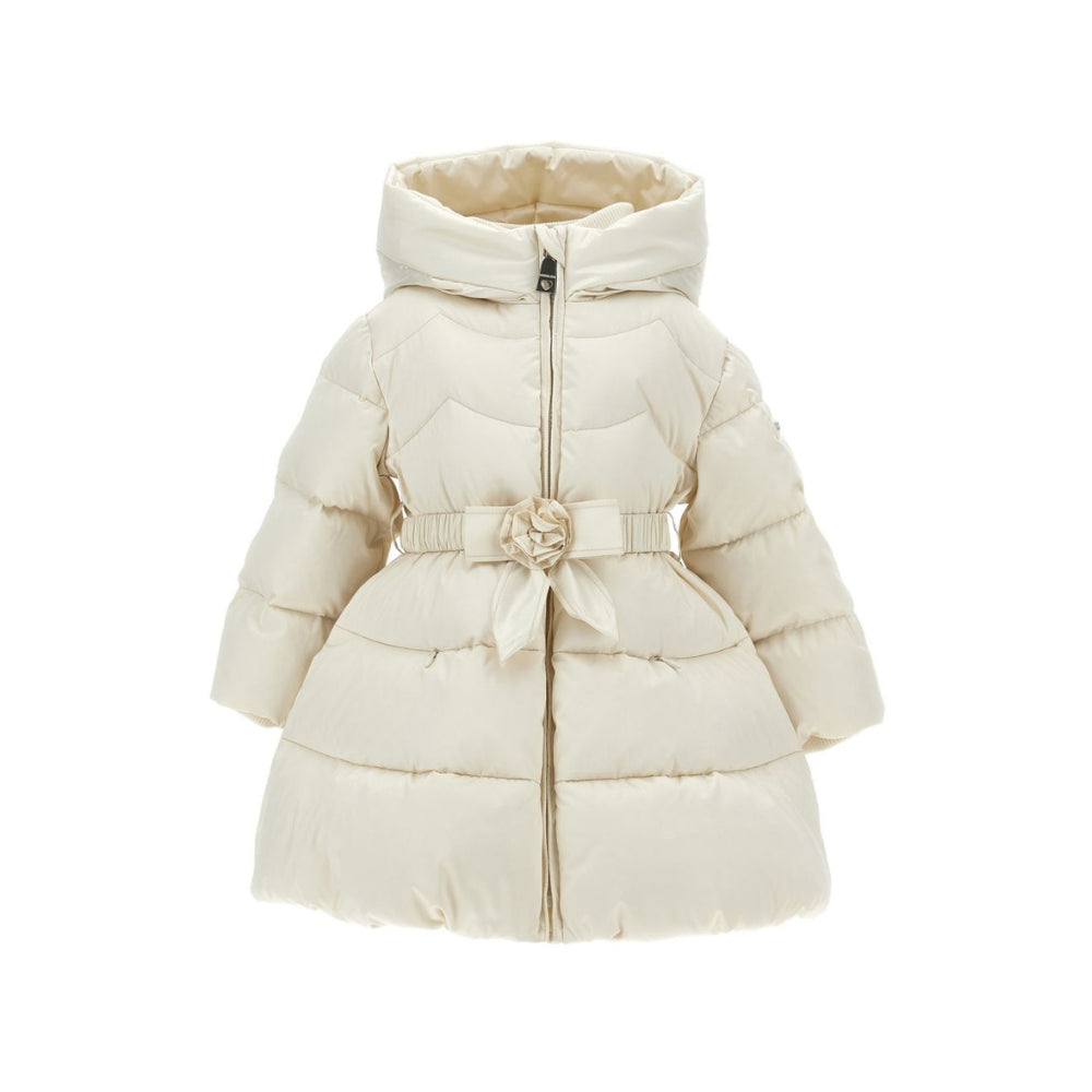 Giubbino per neonata Monnalisa Kids crema con decorazione a fiori 37H102 8026NB 029F MONNALISA KIDS