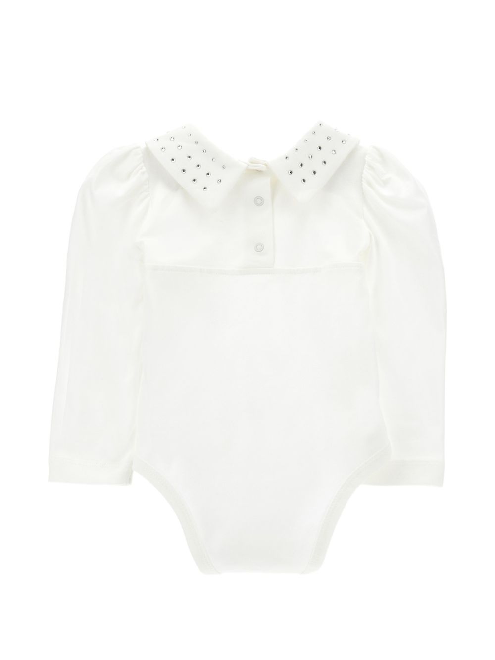 Body per neonata Monnalisa Kids bianco con decorazione con strass 37H300 8002 0001 MONNALISA KIDS