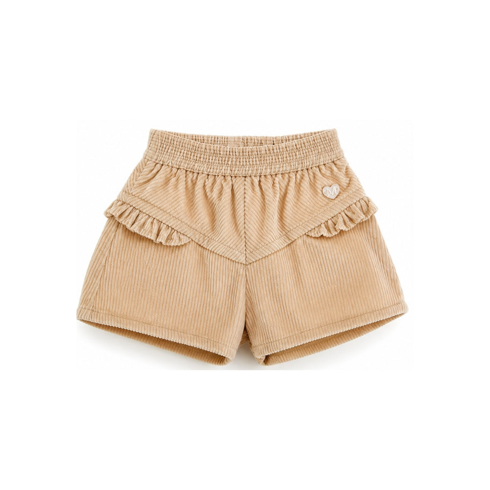 Shorts per neonata Monnalisa Kids beige con motivo a coste 37H412 8852 003M MONNALISA KIDS