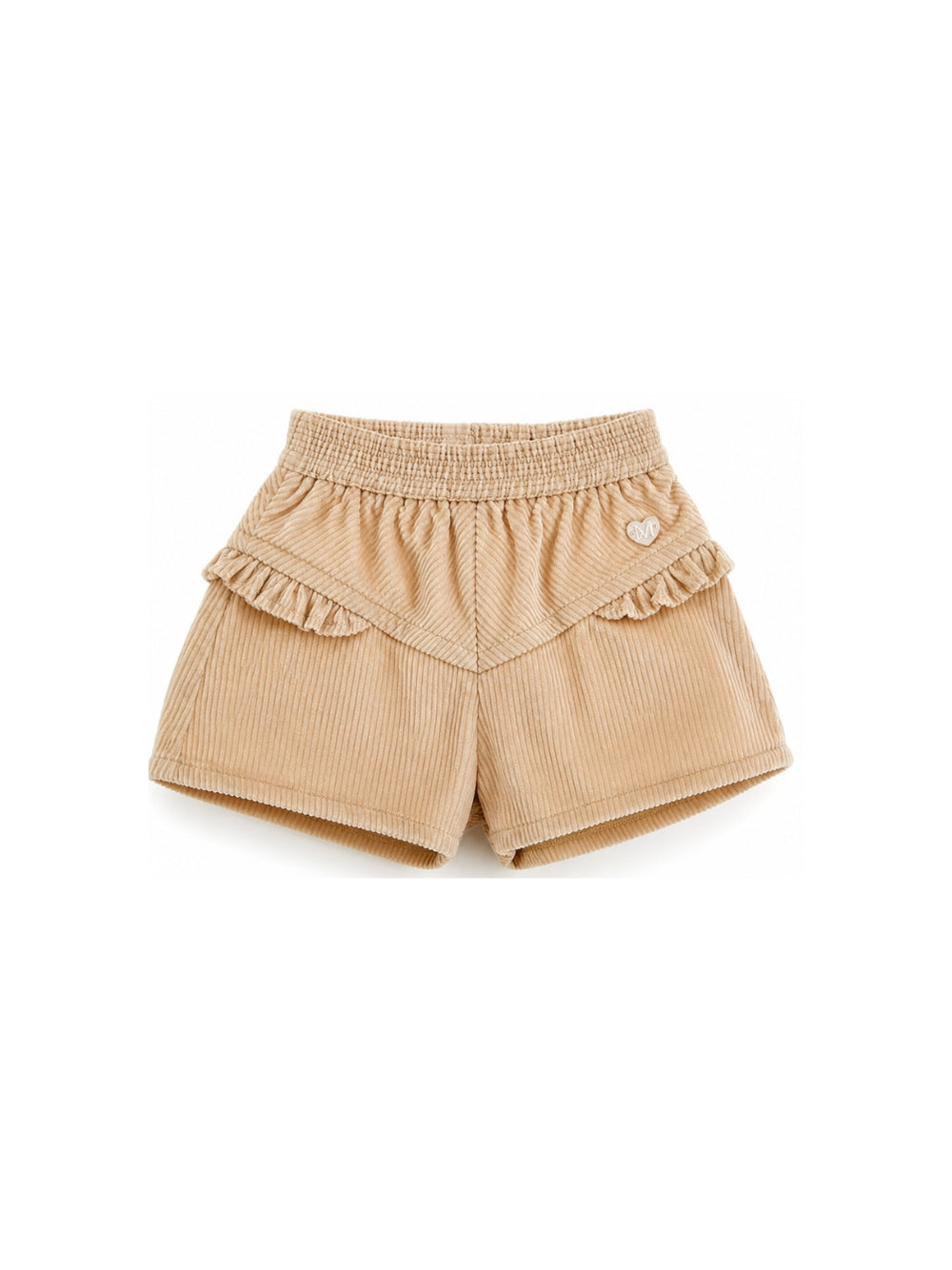 Shorts per neonata Monnalisa Kids beige con motivo a coste 37H412 8852 003M MONNALISA KIDS