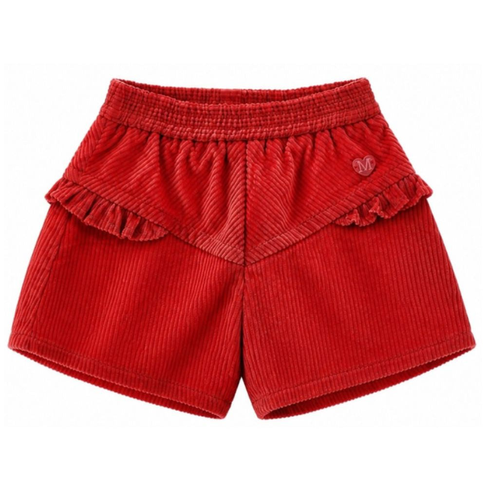 Shorts per neonata Monnalisa Kids rossi con dettagli ruches 37H412 8852 0043 MONNALISA KIDS