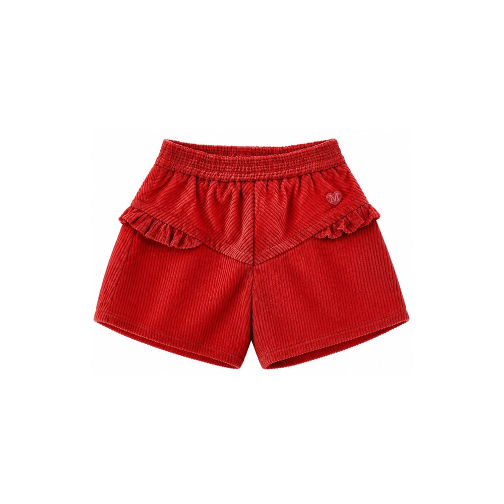 Shorts per neonata Monnalisa Kids rossi con dettagli ruches 37H412 8852 0043 MONNALISA KIDS