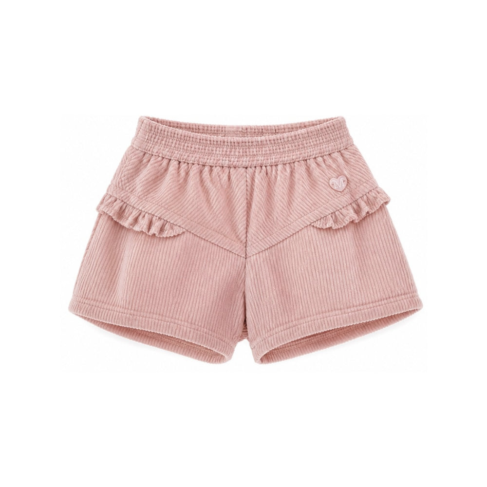 Shorts per neonata Monnalisa Kids rosa con motivo a coste 37H412 8852 094F MONNALISA KIDS