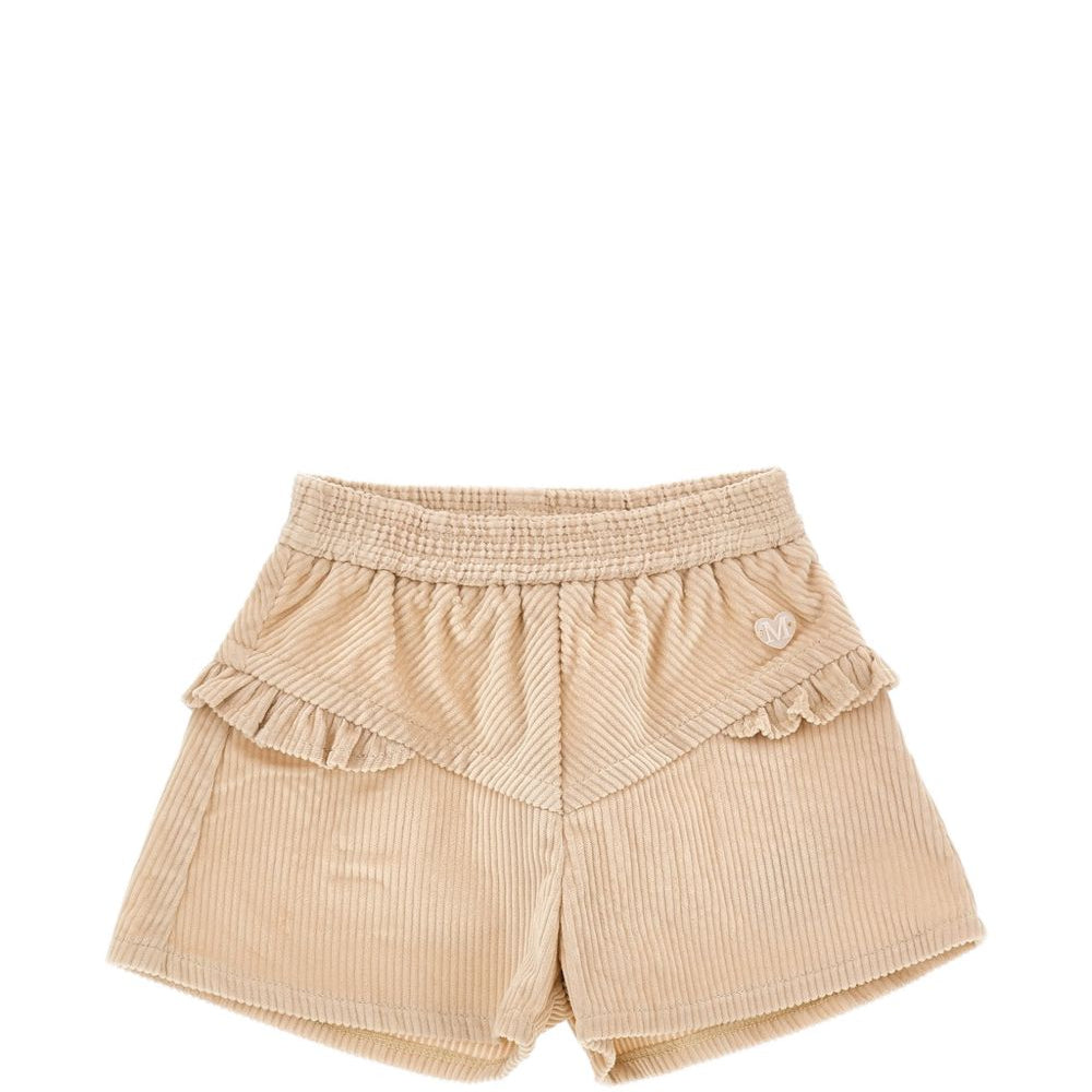 Shorts per neonata Monnalisa Kids beige con motivo a coste 37H412 8852NB 003M MONNALISA KIDS