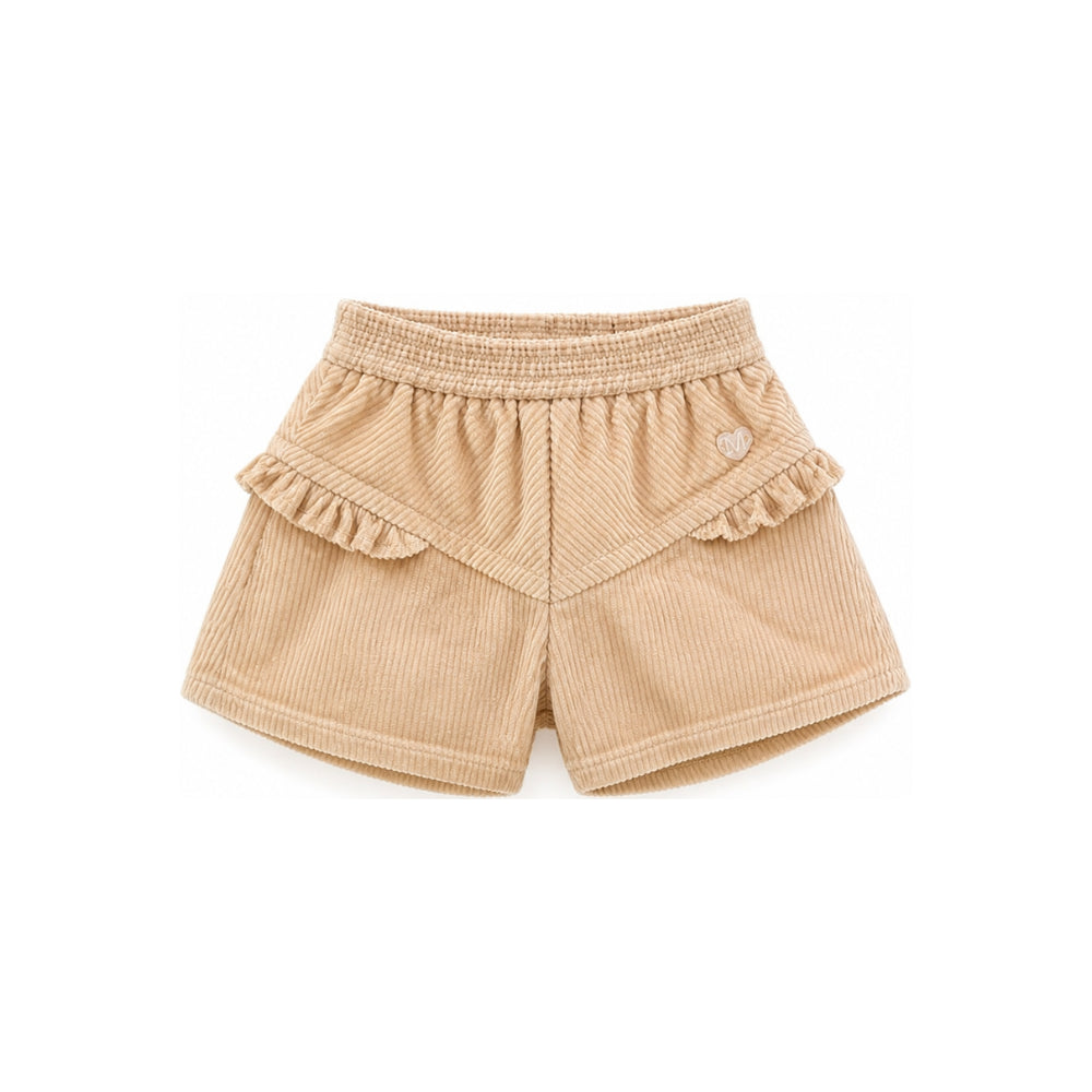 Shorts per neonata Monnalisa Kids beige con motivo a coste 37H412 8852NB 003M MONNALISA KIDS