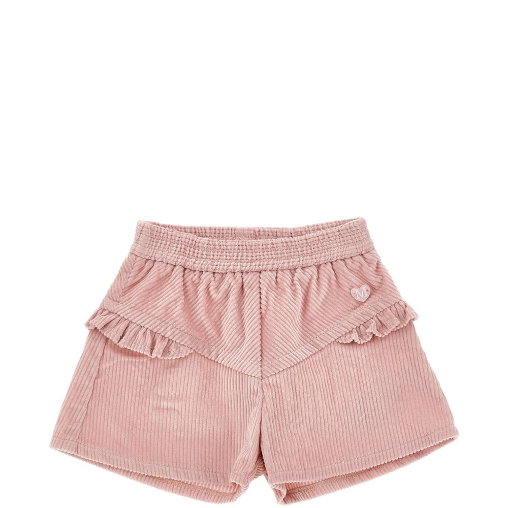 Shorts per neonata Monnalisa Kids rosa con motivo a coste 37H412 8852NB 094F MONNALISA KIDS