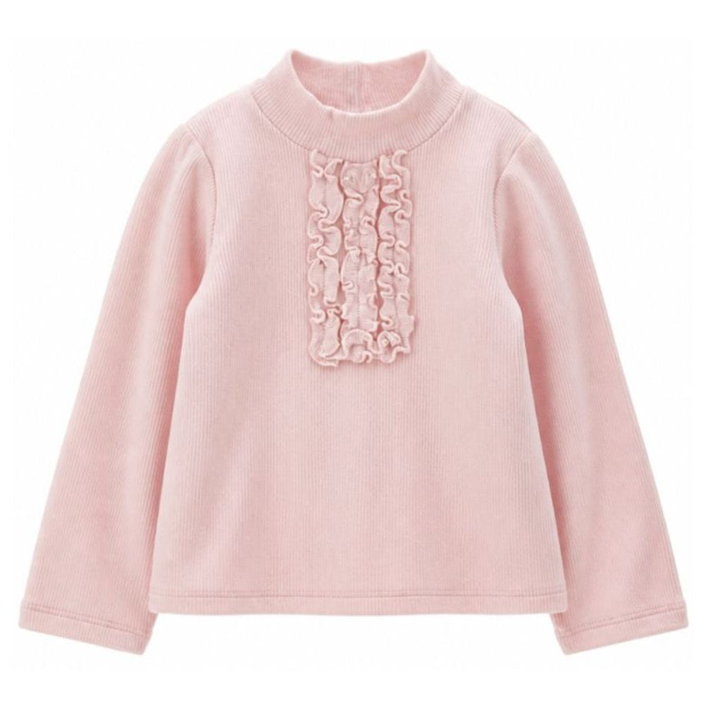 Maglione per bambina Monnalisa Kids rosa con pettorina con ruches 37H617 8212 094F MONNALISA KIDS