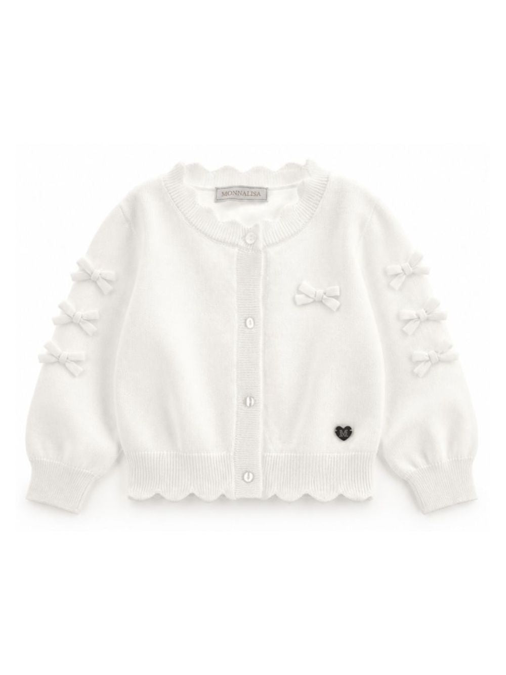 Cardigan per neonata Monnalisa Kids bianco con dettaglio fiocco 37H800 8060 0001 MONNALISA KIDS
