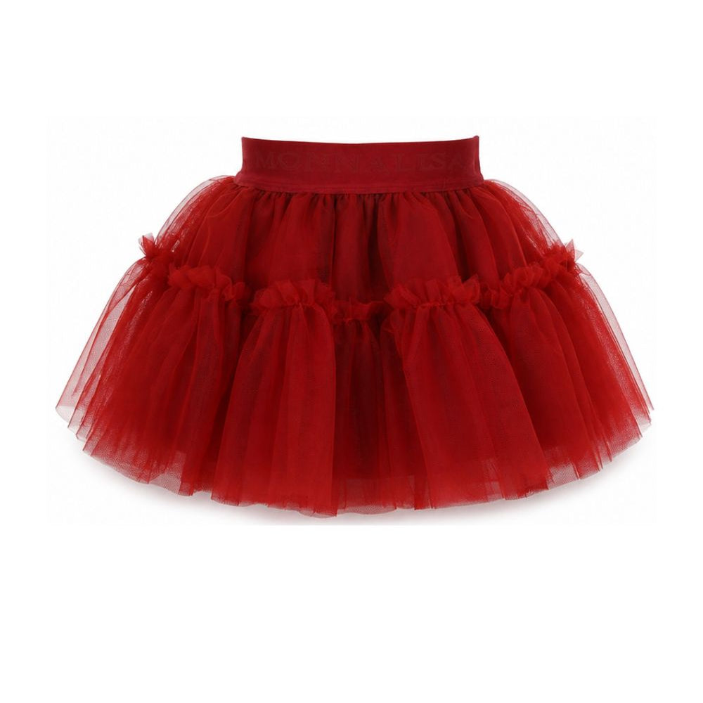 Gonna per neonata Monnalisa Kids rossa con trama in tulle 37HGON T9945 0043 MONNALISA KIDS