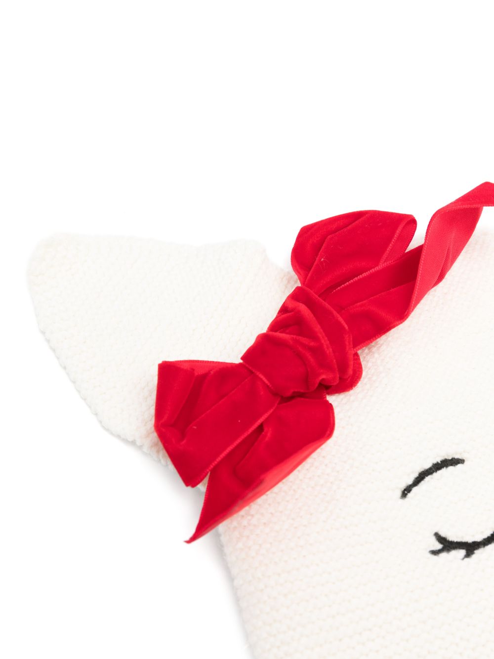 Berretto per neonata Monnalisa Kids bianco con fiocco e orecchie a gatto 39H006 8060 0132 MONNALISA KIDS