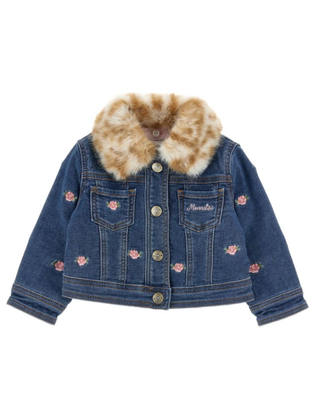 Giacca per neonata Monnalisa Kids in denim con ricamo 39H104 8042 0055 MONNALISA KIDS